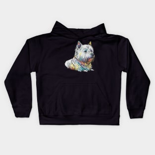 West Highland White Terrier Art Kids Hoodie